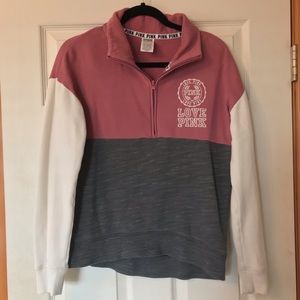 VS Pink Quarter Zip Sweater